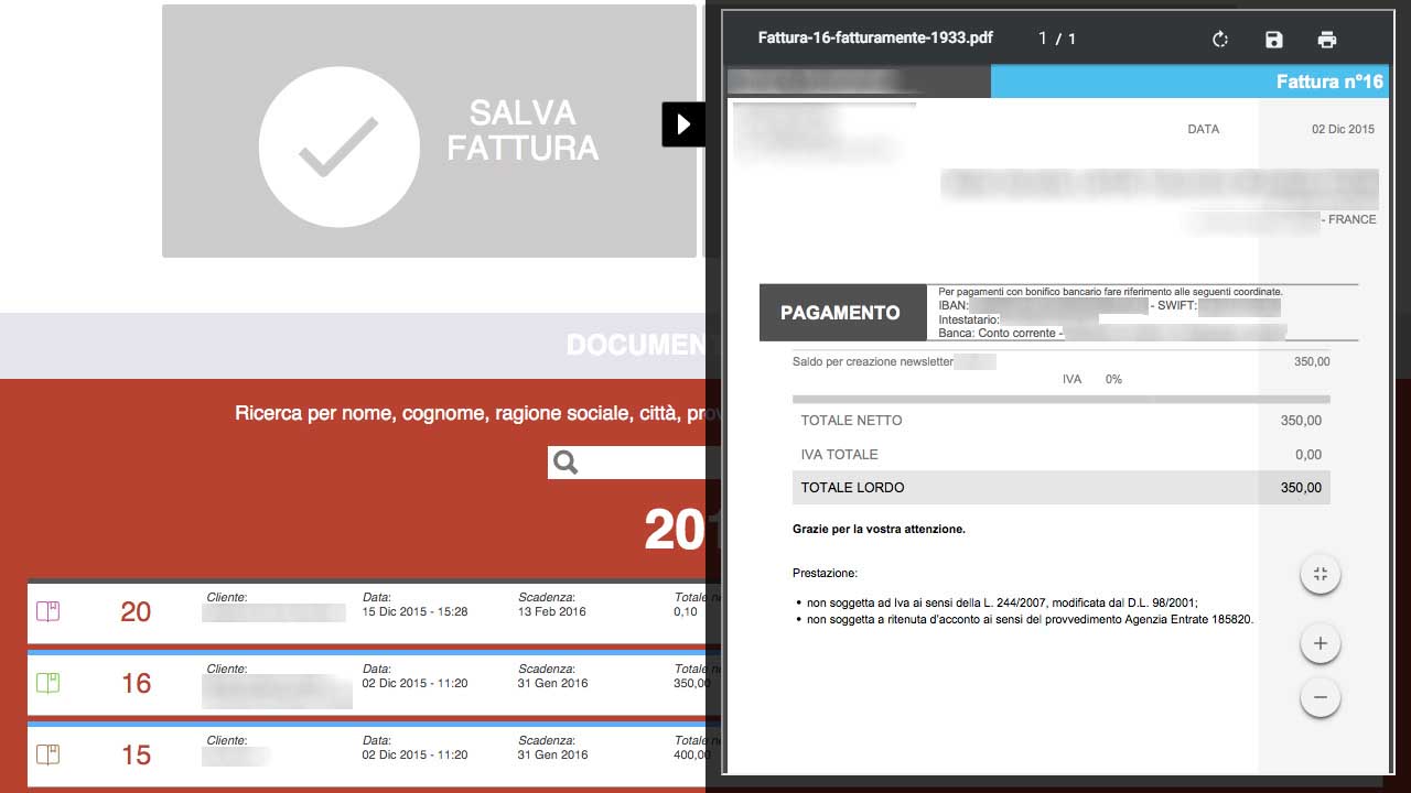 Fattura PDF da stampare
